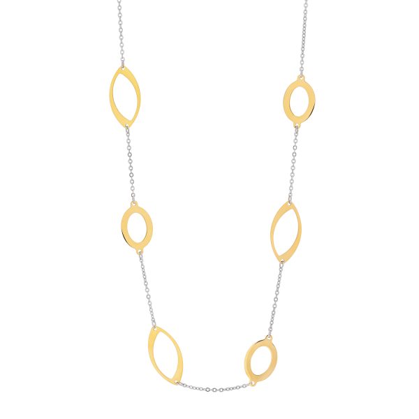 Visetti steel necklace with gold-plated elements