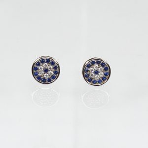 Small eye earrings, silver 925 with zircon