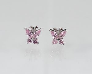 Butterfly earrings in pink