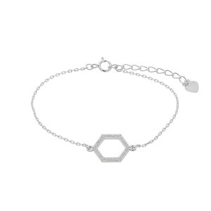 Bracelet silver 925 with hexagon element