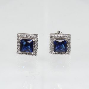 Square earrings silver 925