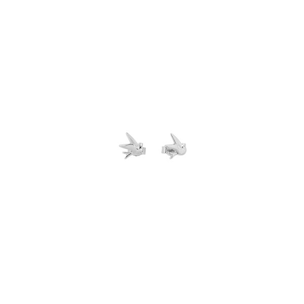 Hoop earrings stainless silver 925 swallow