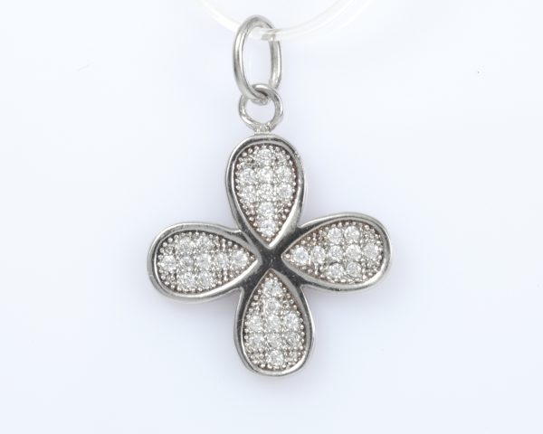 Women's 925 Silver Cross with Small Crystals