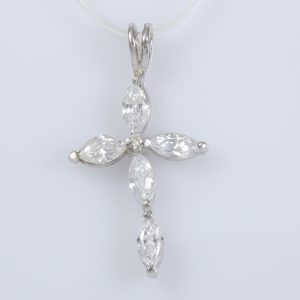 Women's 925 Silver Cross with Crystals