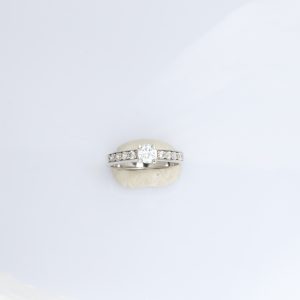 Δακτυλίδι γυναικείο ασημένιο 925 επιροδιομένο. Σετ 2 δακτυλιδιών. Πέτρες ζιργκόν