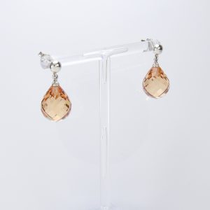 Σκουλαρίκια με μελί ζιργκόν σε σχήμα αχλάδι